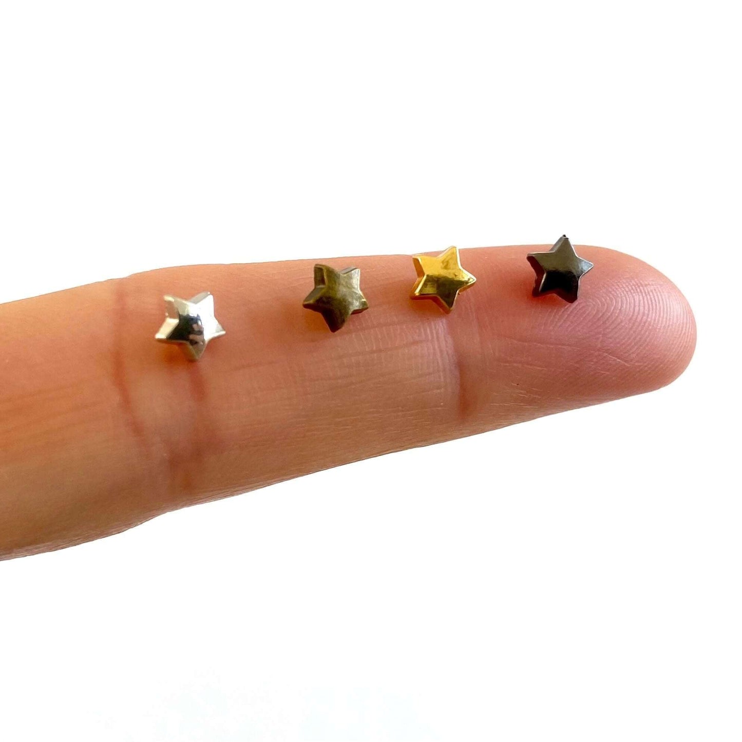 Tiny Star buttons Metal 5mm shank buttons - Blacksparrowuk