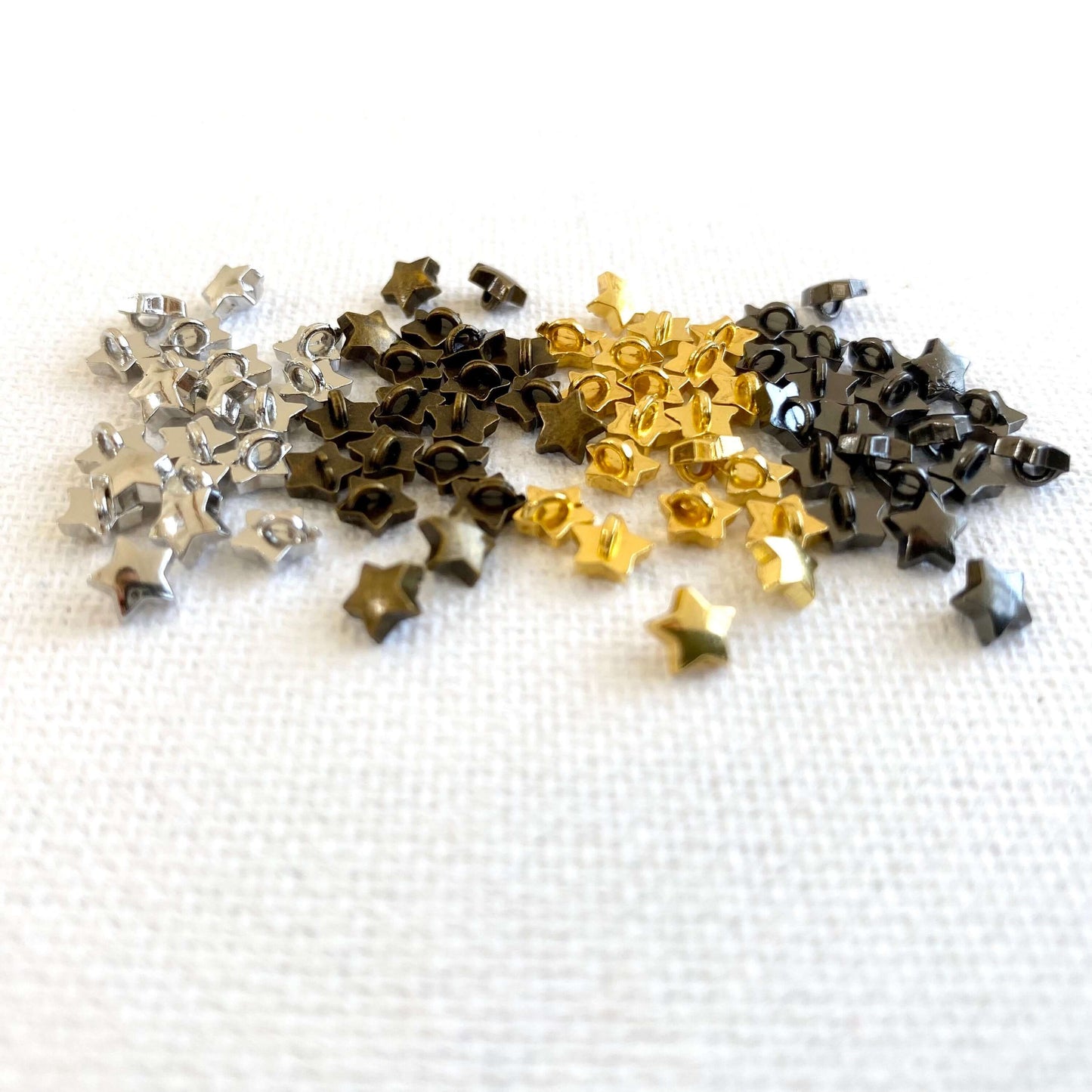 Tiny Star buttons Metal 5mm shank buttons - Blacksparrowuk