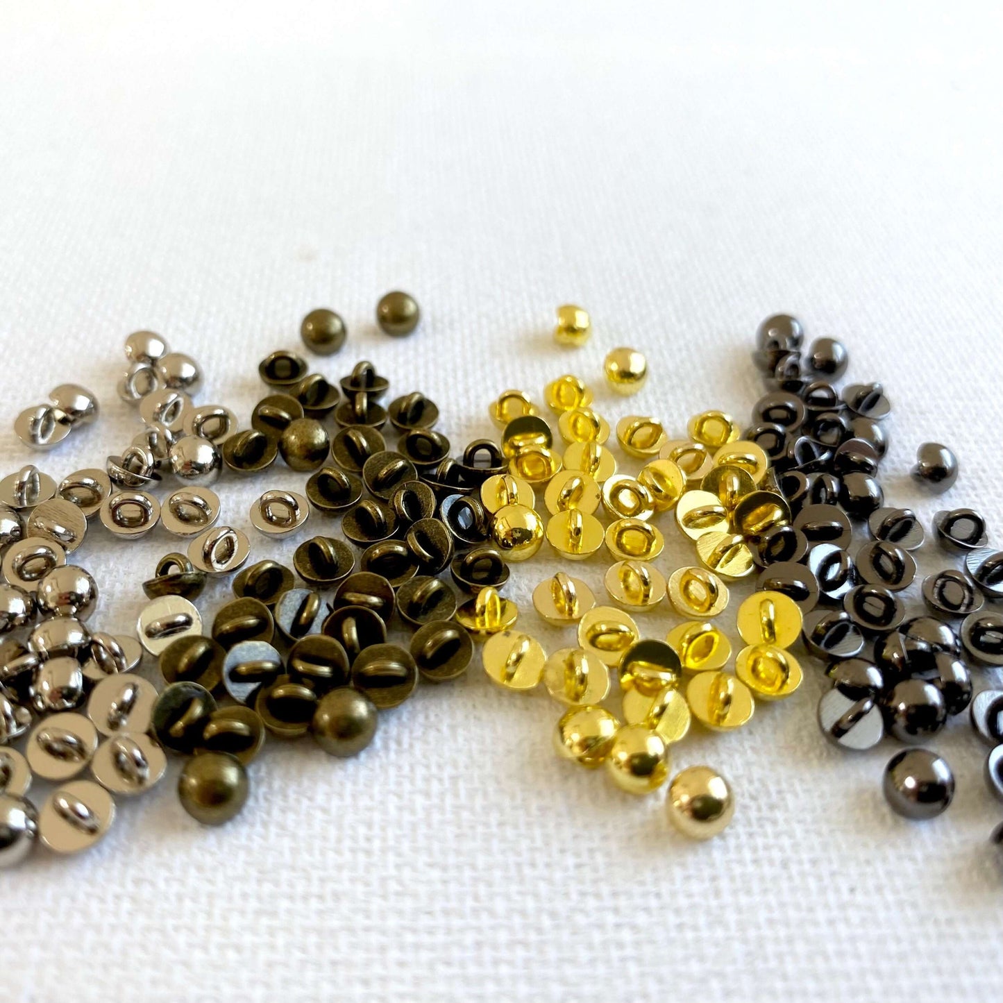 Mini round shank buttons 4mm Doll clothes Dome buttons - Blacksparrowuk