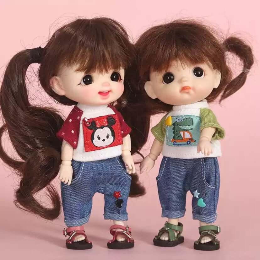 Red leather doll sandals OB11 doll shoes 1/12 shoes - Blacksparrowuk