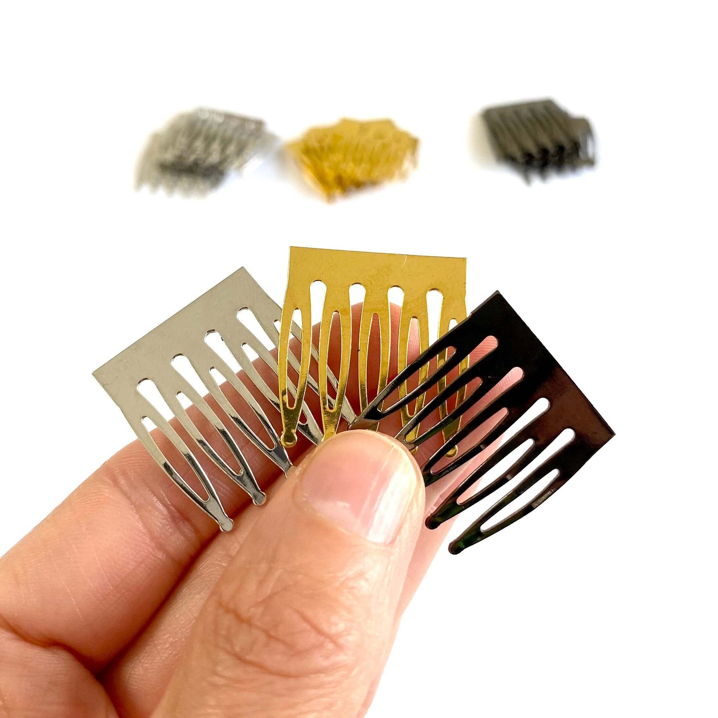 2pcs Mini Hair comb 23mm tiny Hair slides - Blacksparrowuk