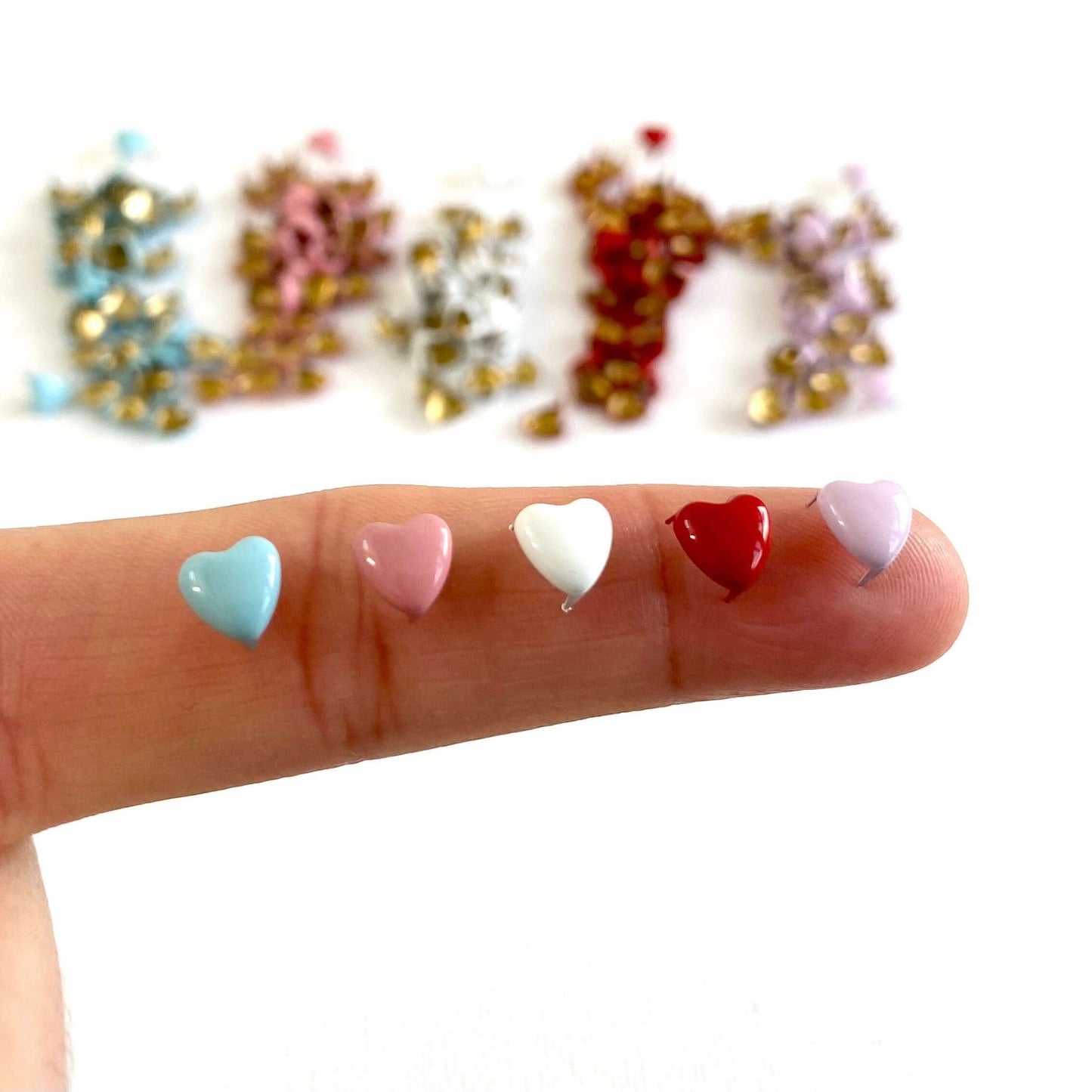 Mini Heart studs 5mm Claw studs Mini Craft Studs - Blacksparrowuk