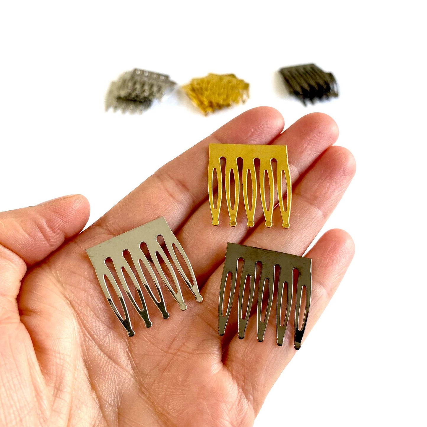 2pcs Mini Hair comb 23mm tiny Hair slides - Blacksparrowuk