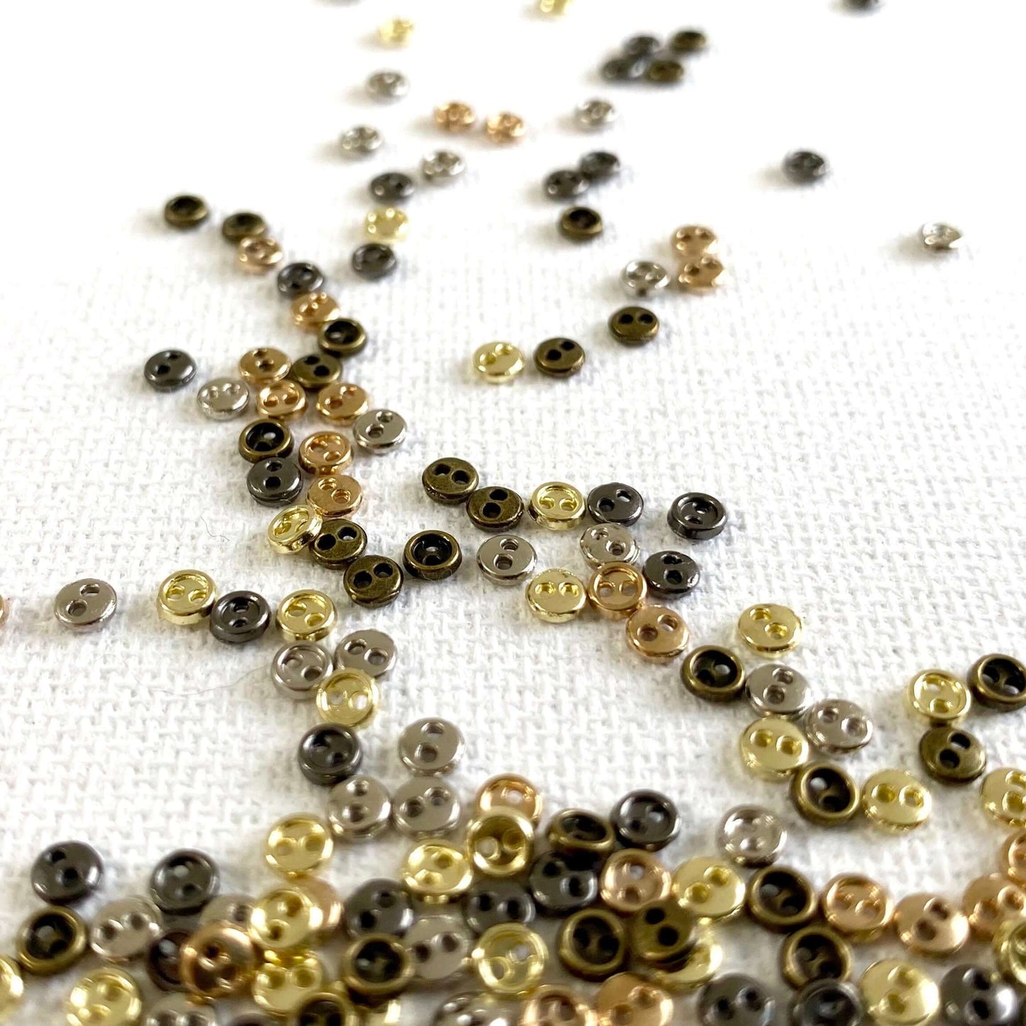 Tiny buttons 3mm micro metal buttons Random mix - Blacksparrowuk