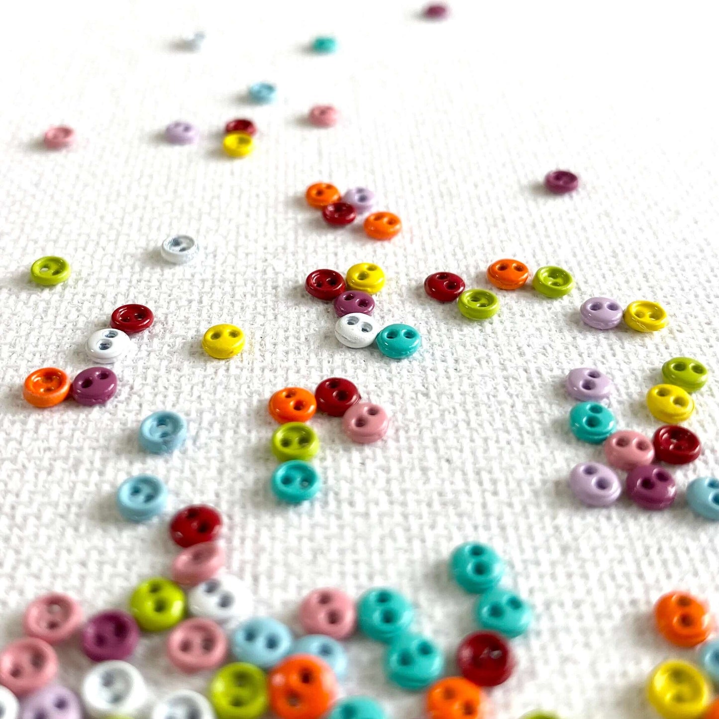 Tiny 4mm Buttons micro colourful plastic buttons Random mix - Blacksparrowuk