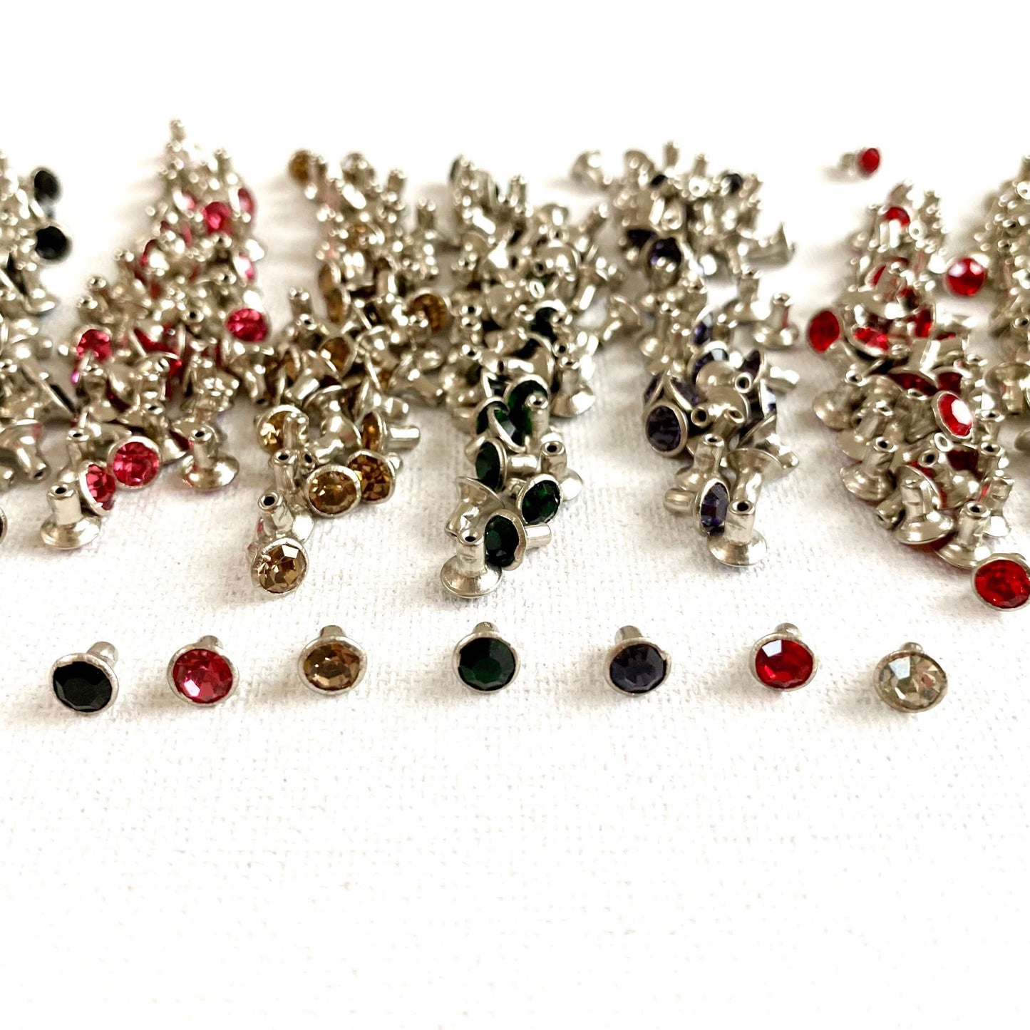 6mm Crystal rivet gems rhinestone Diamanté studs - Blacksparrowuk