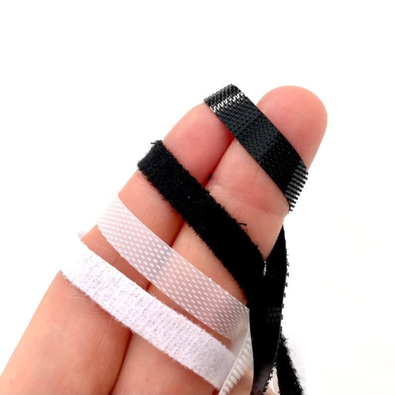 6mm Fastener for dolls clothes 1mtr ultra thin Sew on Fastener strap - Blacksparrowuk