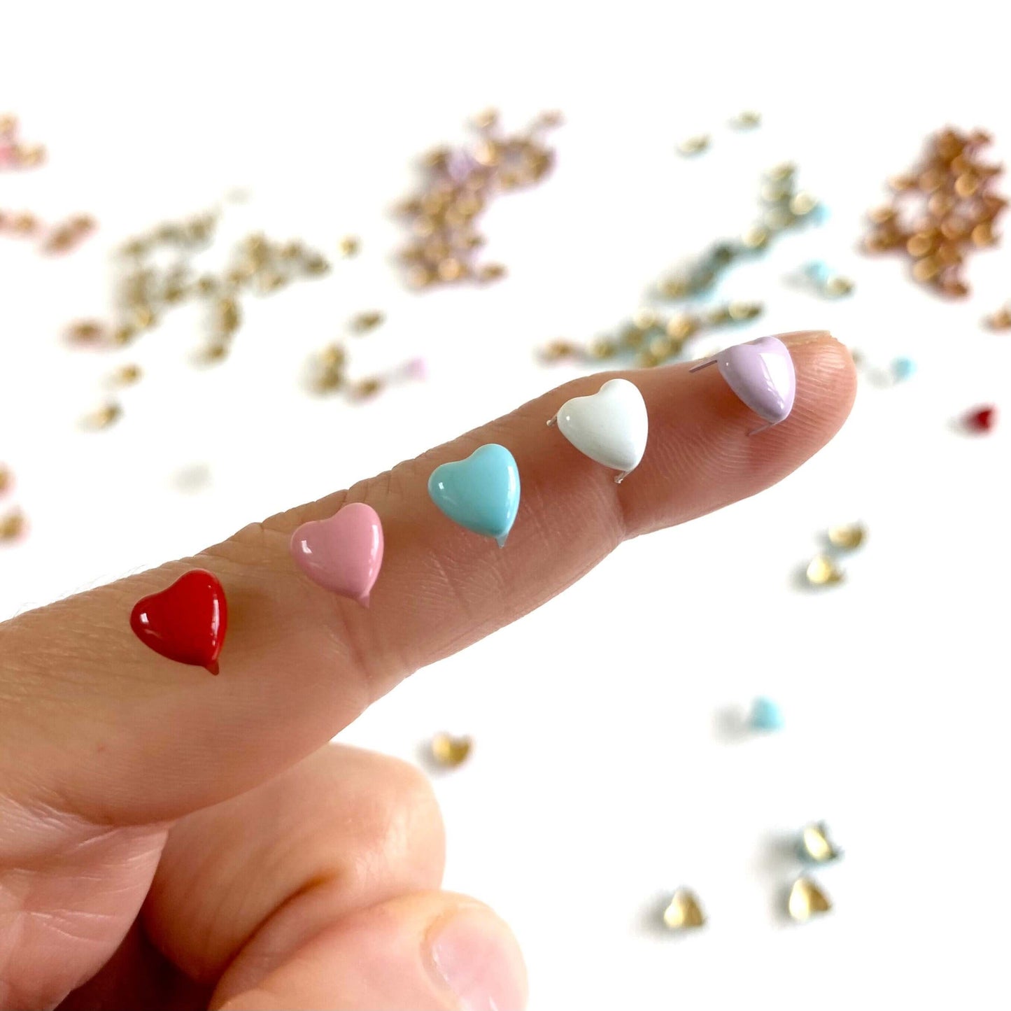 Mini Heart studs 5mm Claw studs Mini Craft Studs - Blacksparrowuk