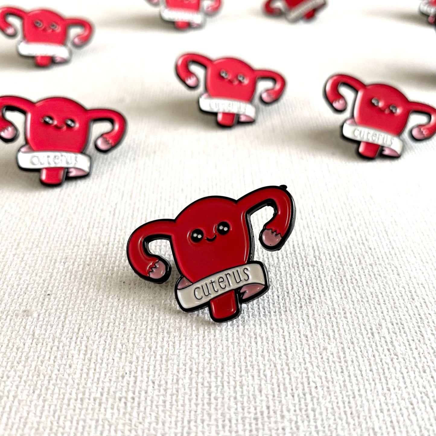 Uterus pin badge Cuterus Uterus enamel pin Single Metal badge - Blacksparrowuk