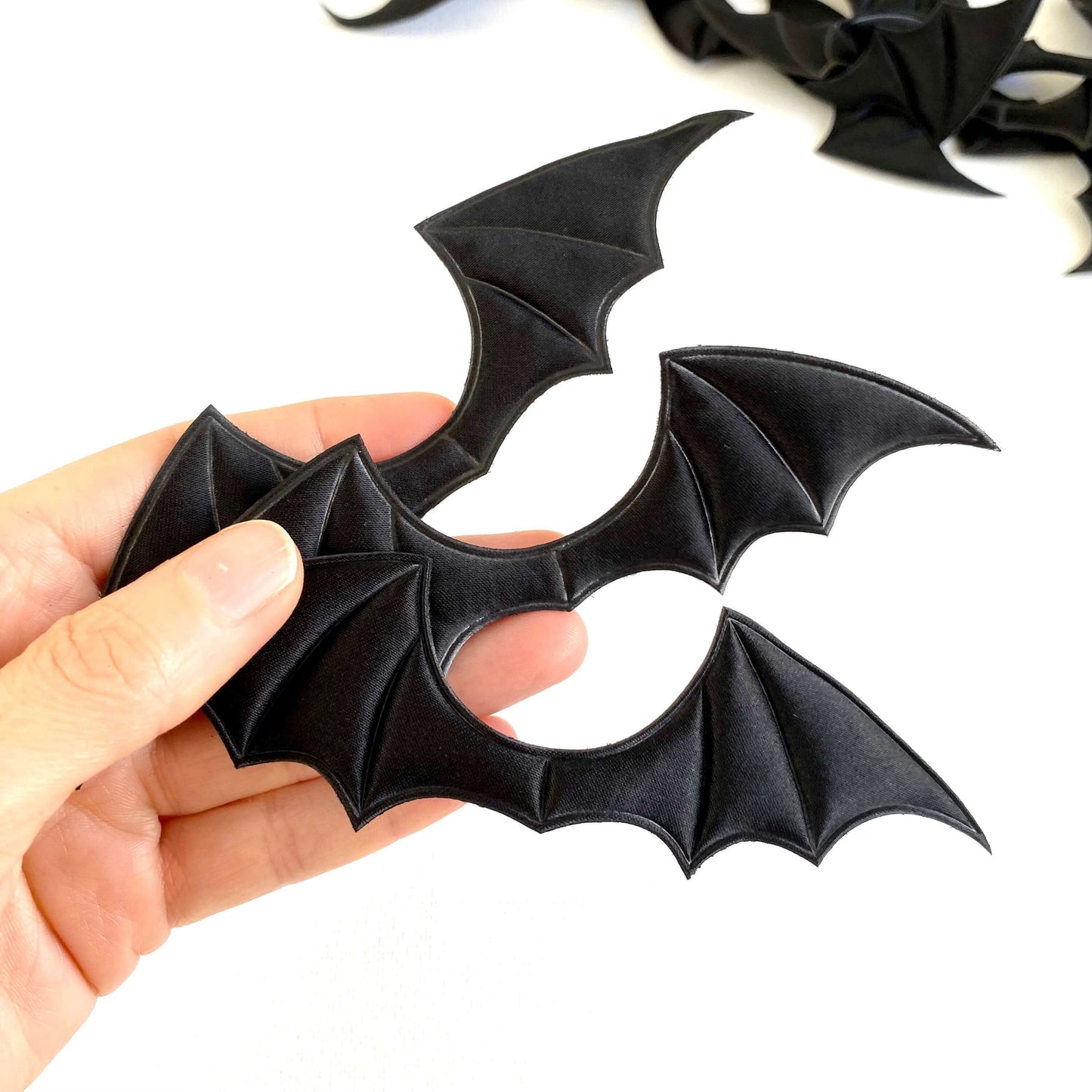Bat wings black Fabric sew on patch padded appliqué - Blacksparrowuk