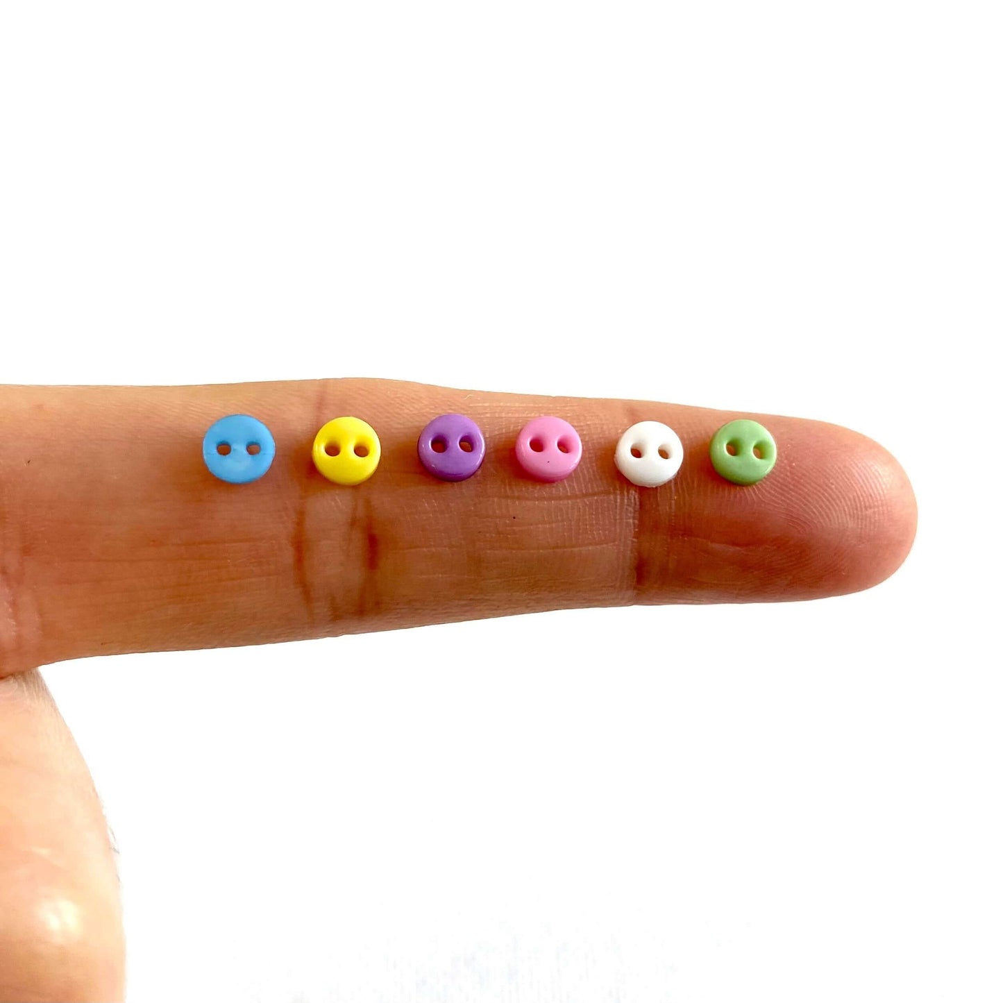 Tiny buttons 4mm micro pastel buttons plastic Random mix - Blacksparrowuk
