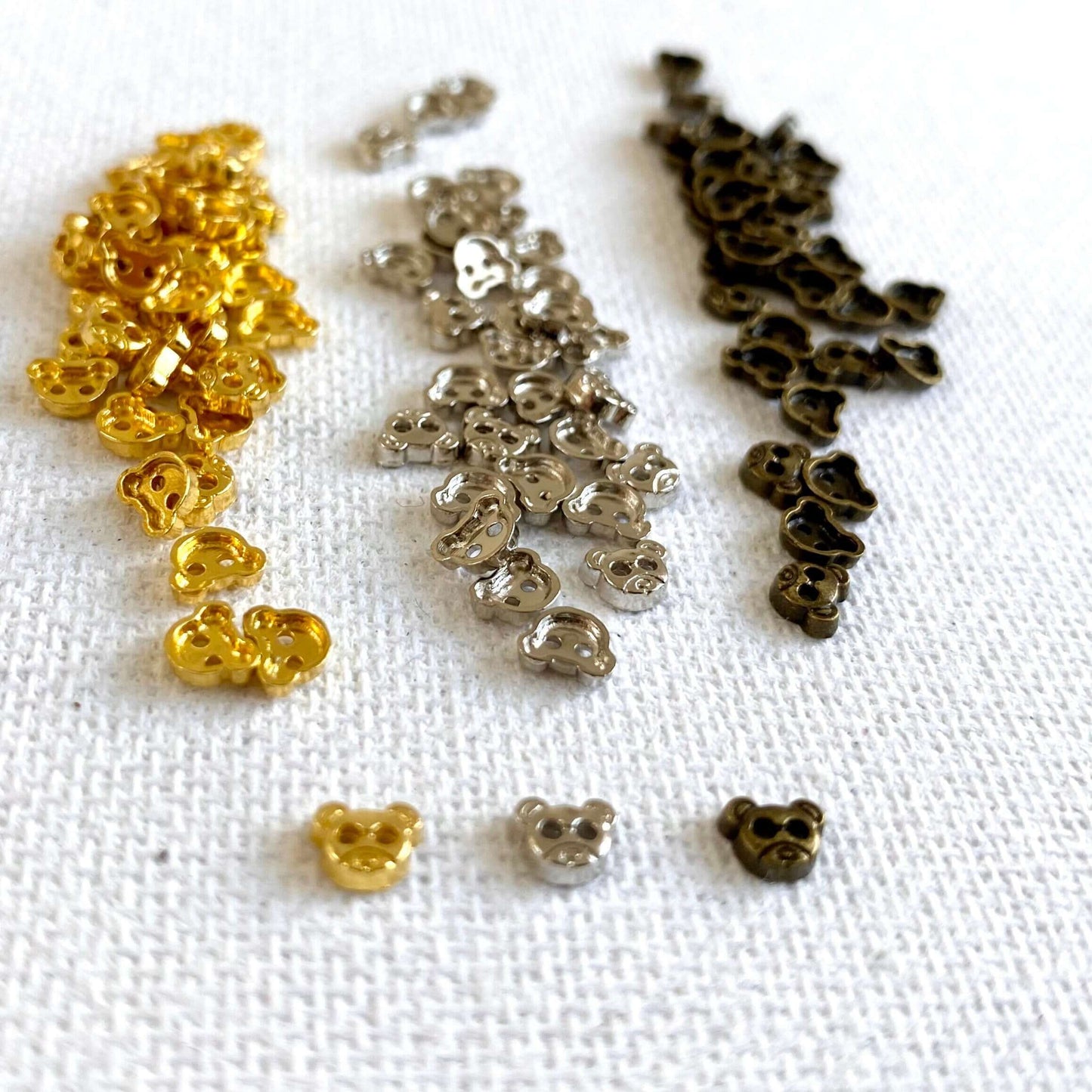 5mm Mini Bear buttons 10pcs - Blacksparrowuk