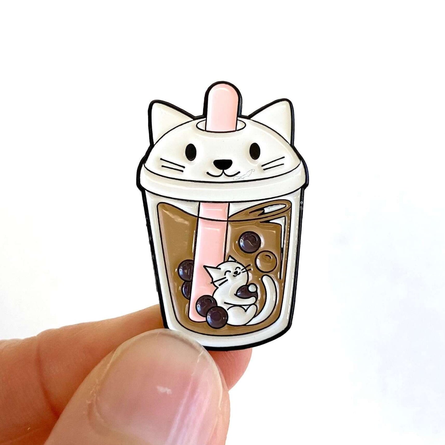 Bubble tea cute Kawaii pin badge Metal Milk tea enamel pin - 6 designs - Blacksparrowuk