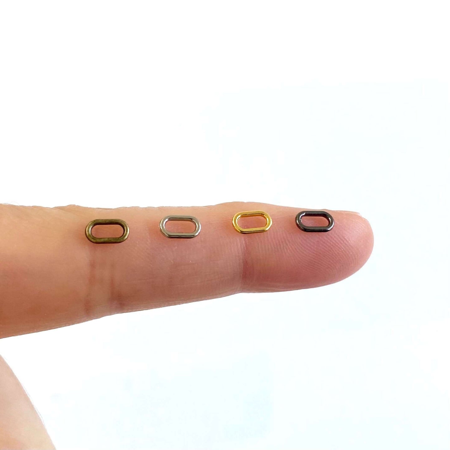 Mini Ultra small 4mm Oval Buckles Metal ring - Blacksparrowuk
