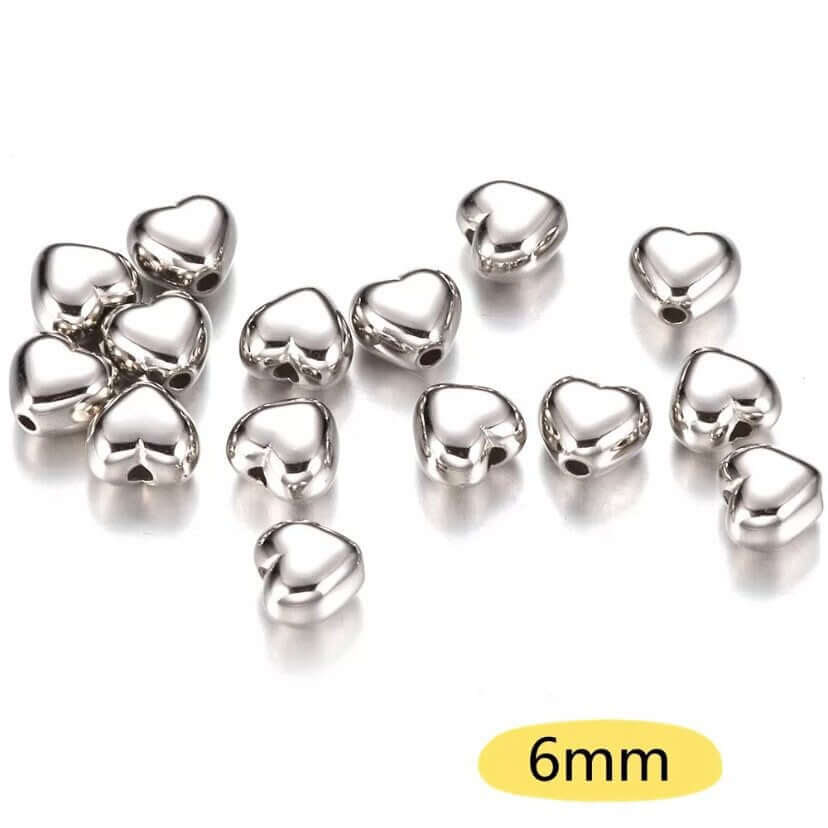 Tiny heart spacer beads acrylic Gold Silver plastic beads - Blacksparrowuk