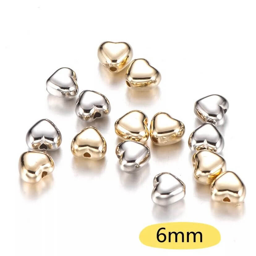 Tiny heart spacer beads acrylic Gold Silver plastic beads - Blacksparrowuk