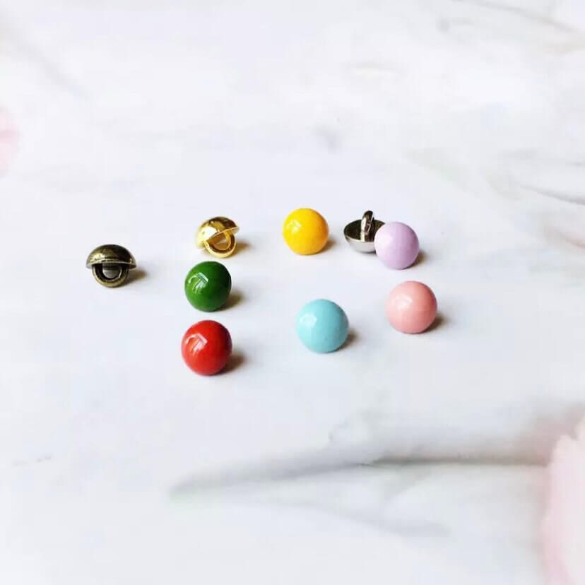 Mini round shank colourful buttons 4mm Dome buttons - Blacksparrowuk