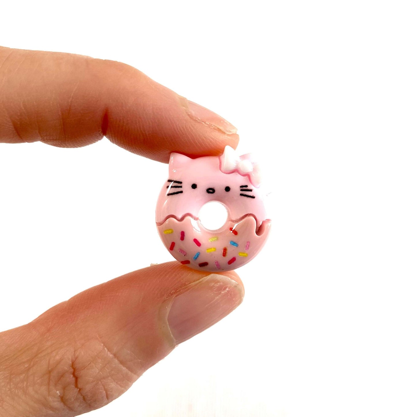 Kawaii Cute resin Kitty Doughnut cake Flatback charms - Blacksparrowuk