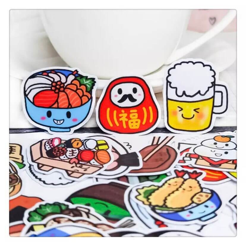 Japanese Food stickers 40pcs Cute Kawaii Scrapbooking stickers - Blacksparrowuk