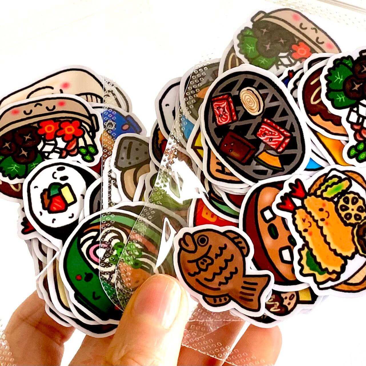 Japanese Food stickers 40pcs Cute Kawaii Scrapbooking stickers - Blacksparrowuk
