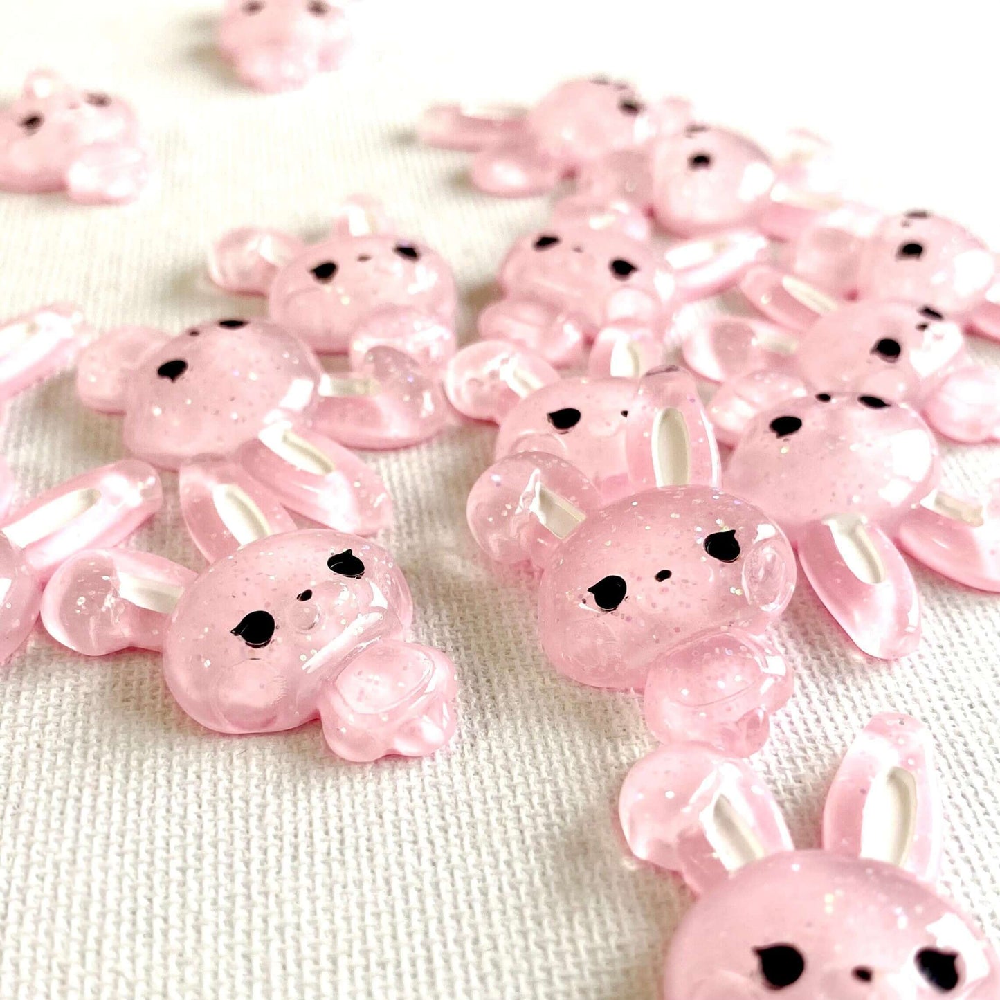 Cute Kawaii Glitter Bunny Easter flat back resin charms - Blacksparrowuk