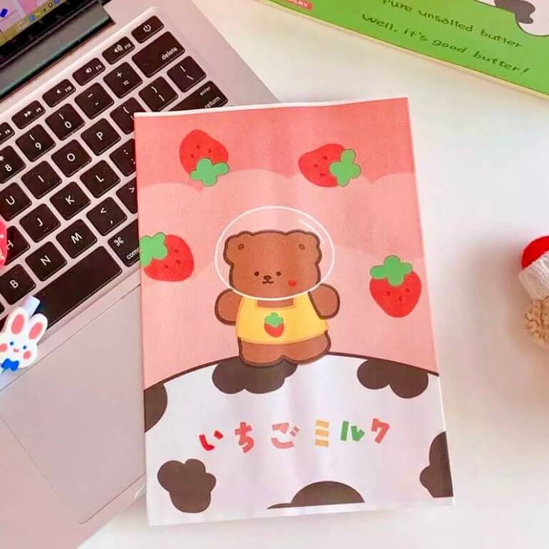 Cute Kawaii party bags Strawberry Milk Cute Paper craft bags - Blacksparrowuk