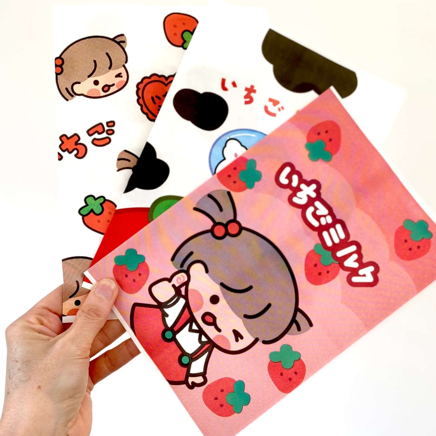Cute Kawaii party bags Strawberry Milk Cute Paper craft bags - Blacksparrowuk