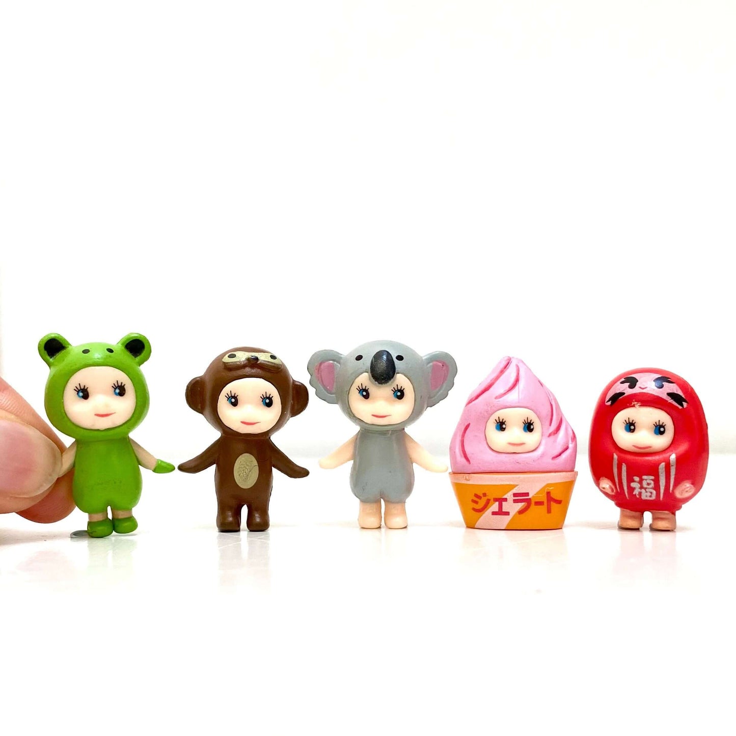 Mini Kewpie Dolls Kawaii figurines Ice Cream Koala Monkey Frog 3cm tall - Blacksparrowuk