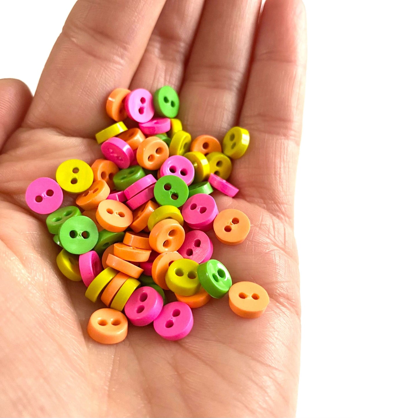 Mini buttons 7mm tiny buttons Neon colour - Blacksparrowuk