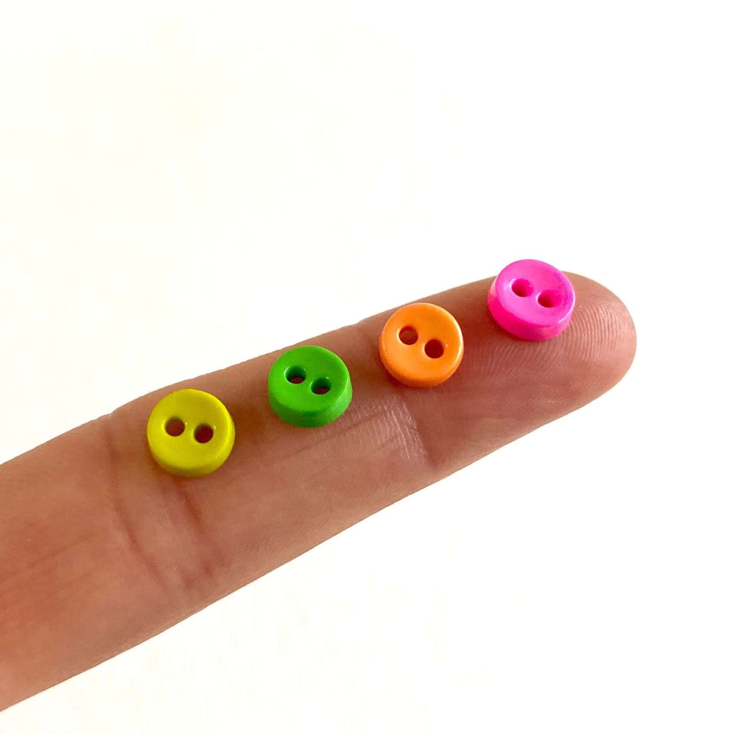 Mini buttons 7mm tiny buttons Neon colour - Blacksparrowuk