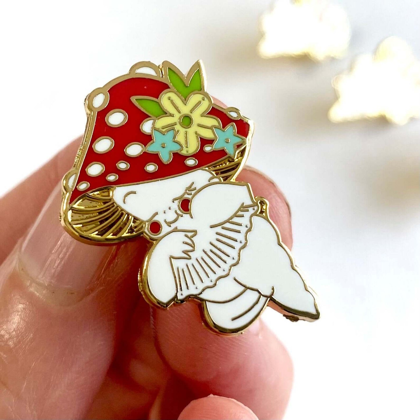 Mushroom Kewpie pin Badge Kawaii Enamel pin Metal badge - Blacksparrowuk