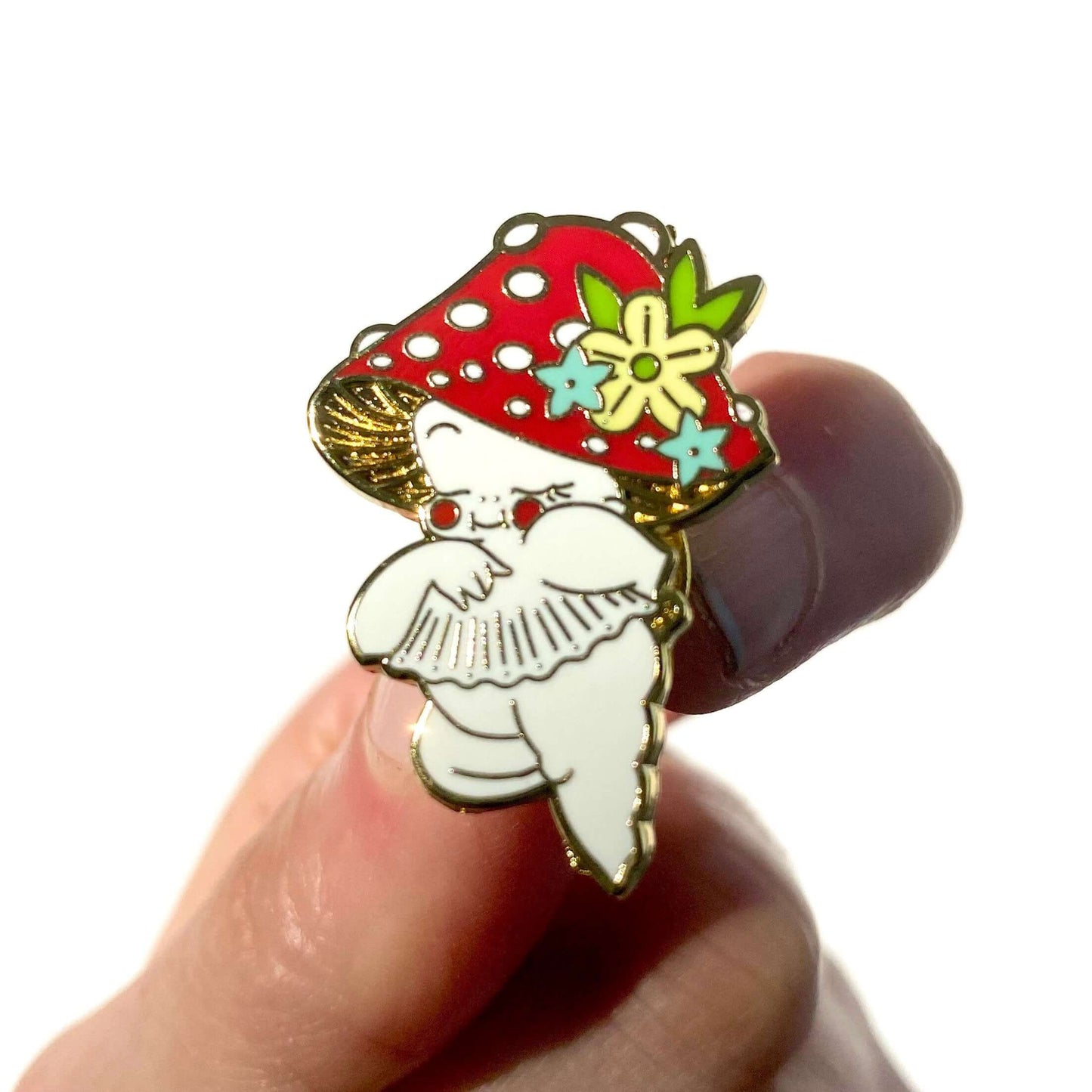 Mushroom Kewpie pin Badge Kawaii Enamel pin Metal badge - Blacksparrowuk