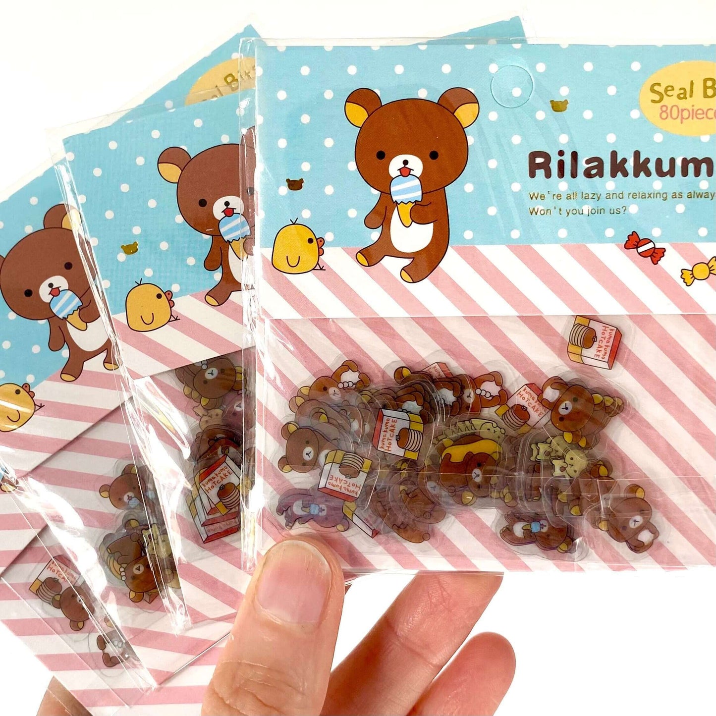 Rilakkuma Kawaii stickers 80pcs Cute Bear stickers Circus friends Series - Blacksparrowuk