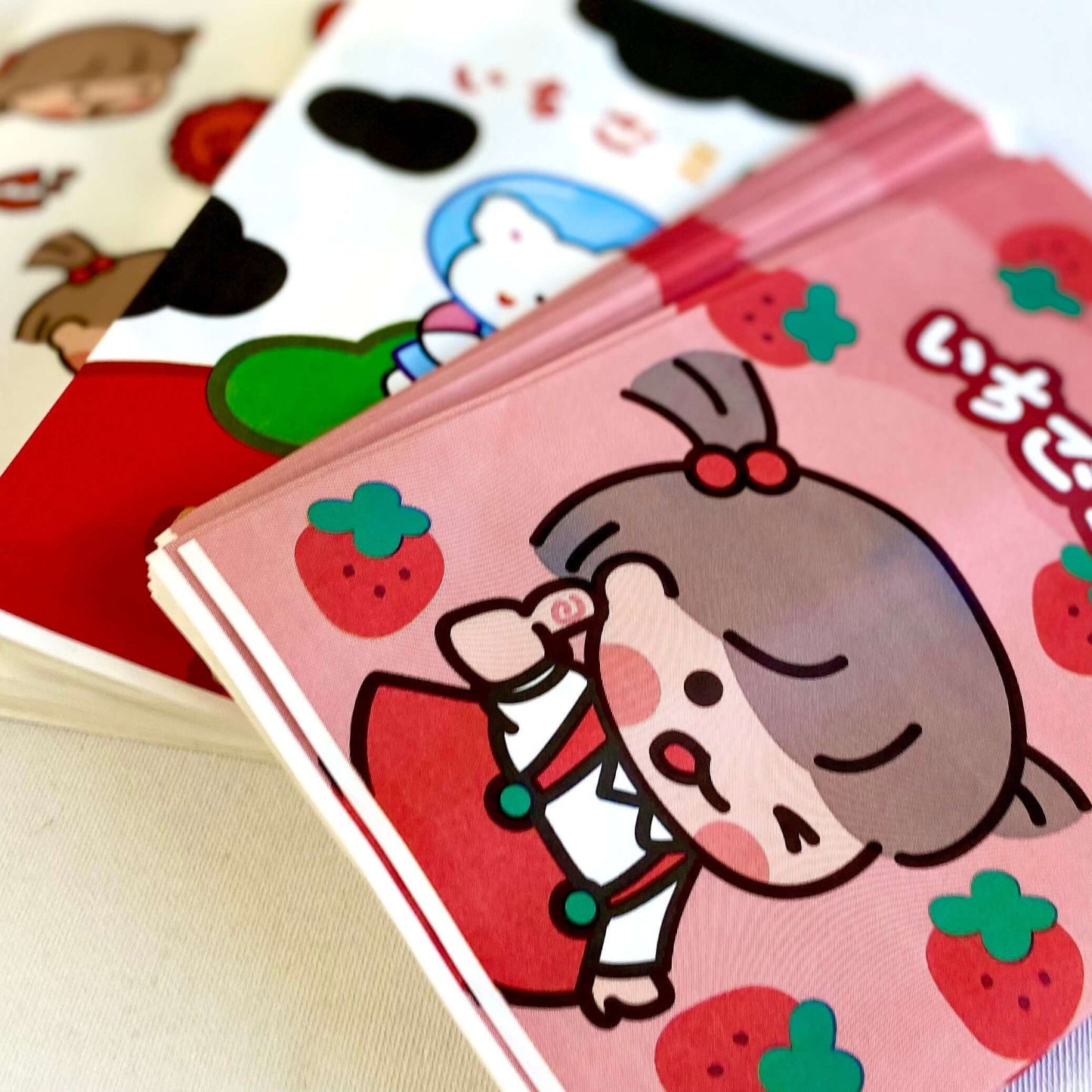 Cute Kawaii party bags Strawberry Milk Cute Paper craft bags - Blacksparrowuk