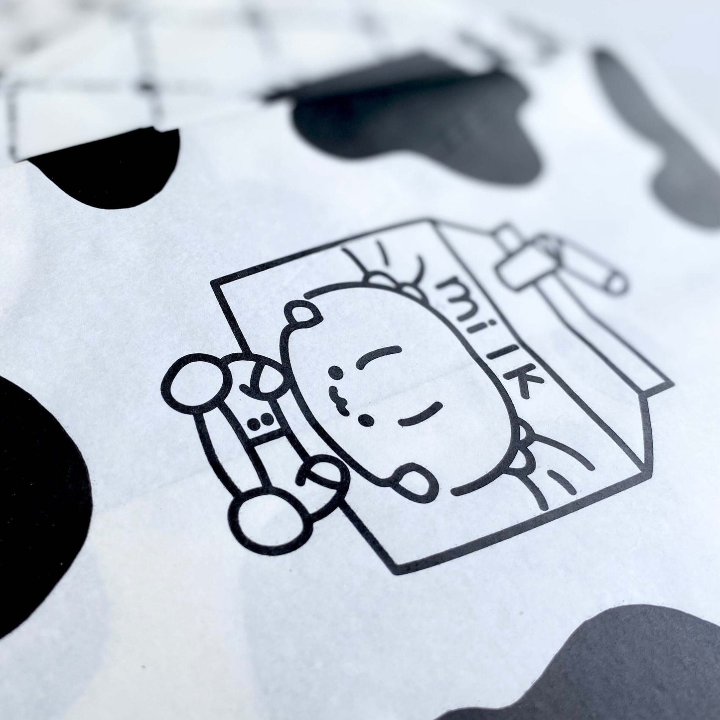 Cute party bags Kawaii Milk carton Cow print favours Black White Cute Paper craft bags - Blacksparrowuk