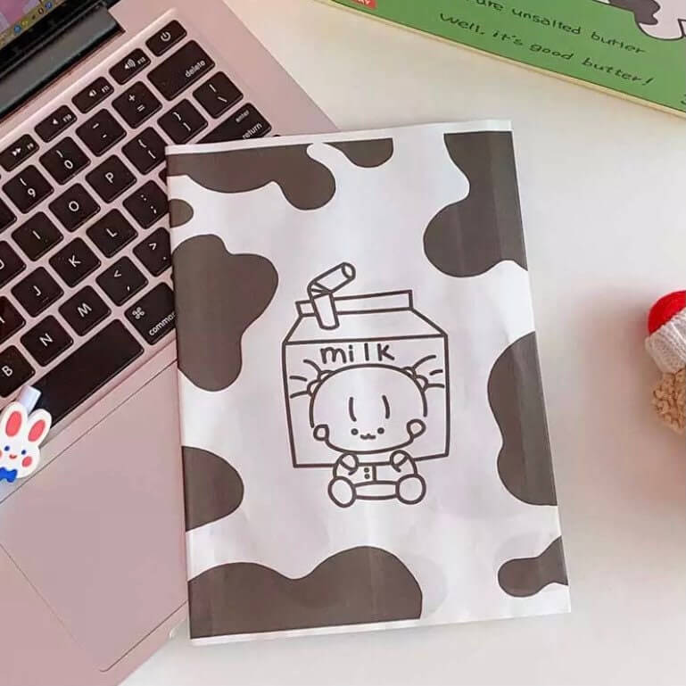 Cute party bags Kawaii Milk carton Cow print favours Black White Cute Paper craft bags - Blacksparrowuk