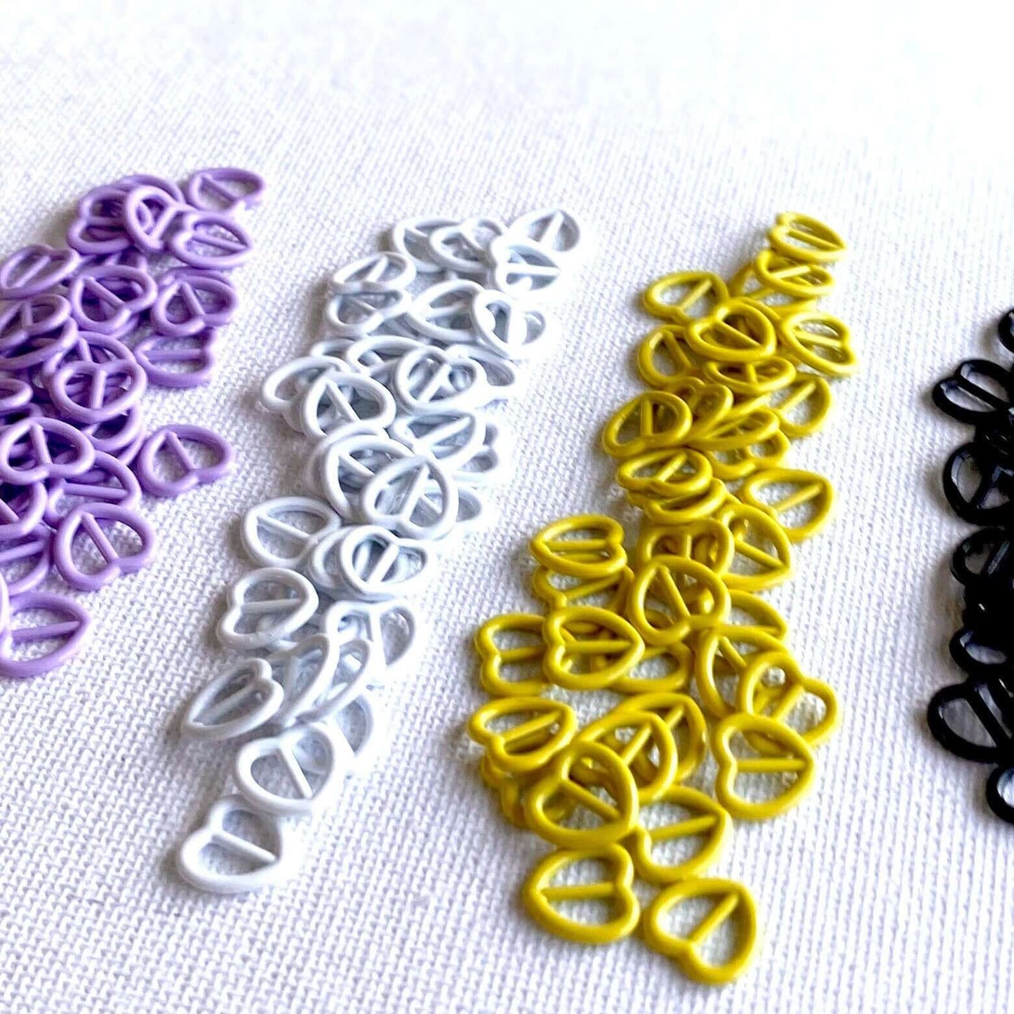 Mini Heart buckles 9mm Miniature doll overall buckles tri glide slider - Blacksparrowuk