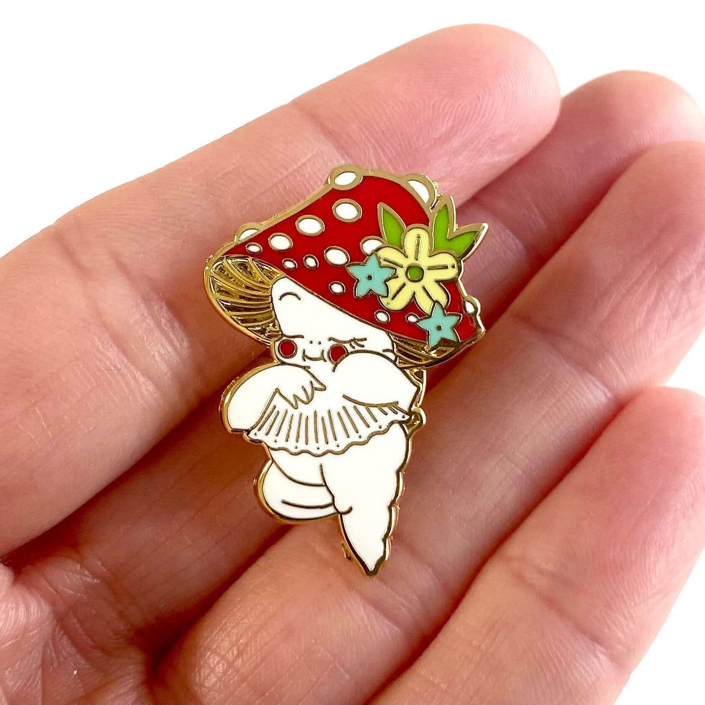 Mushroom Kewpie pin Badge Kawaii Enamel pin Metal badge - Blacksparrowuk