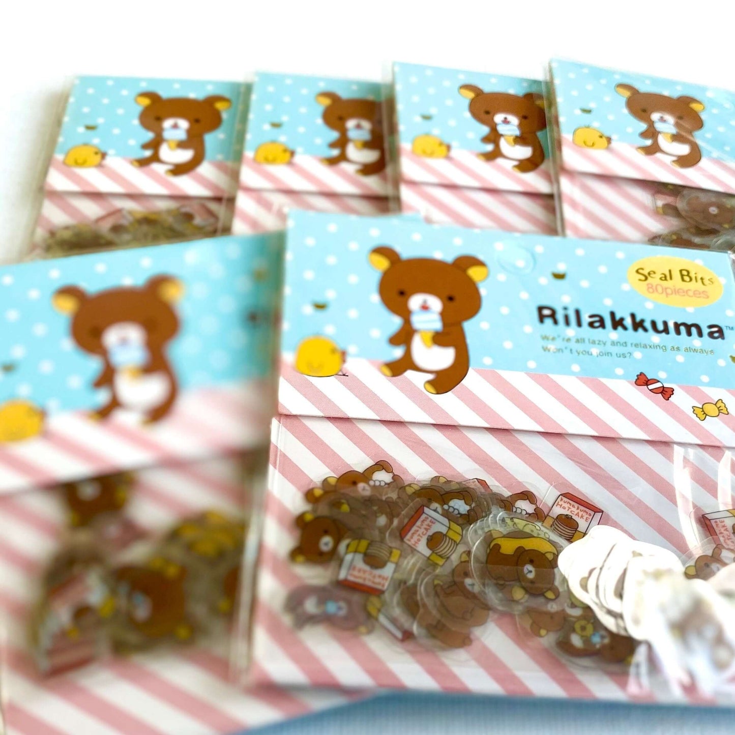 Rilakkuma Kawaii stickers 80pcs Cute Bear stickers Circus friends Series - Blacksparrowuk