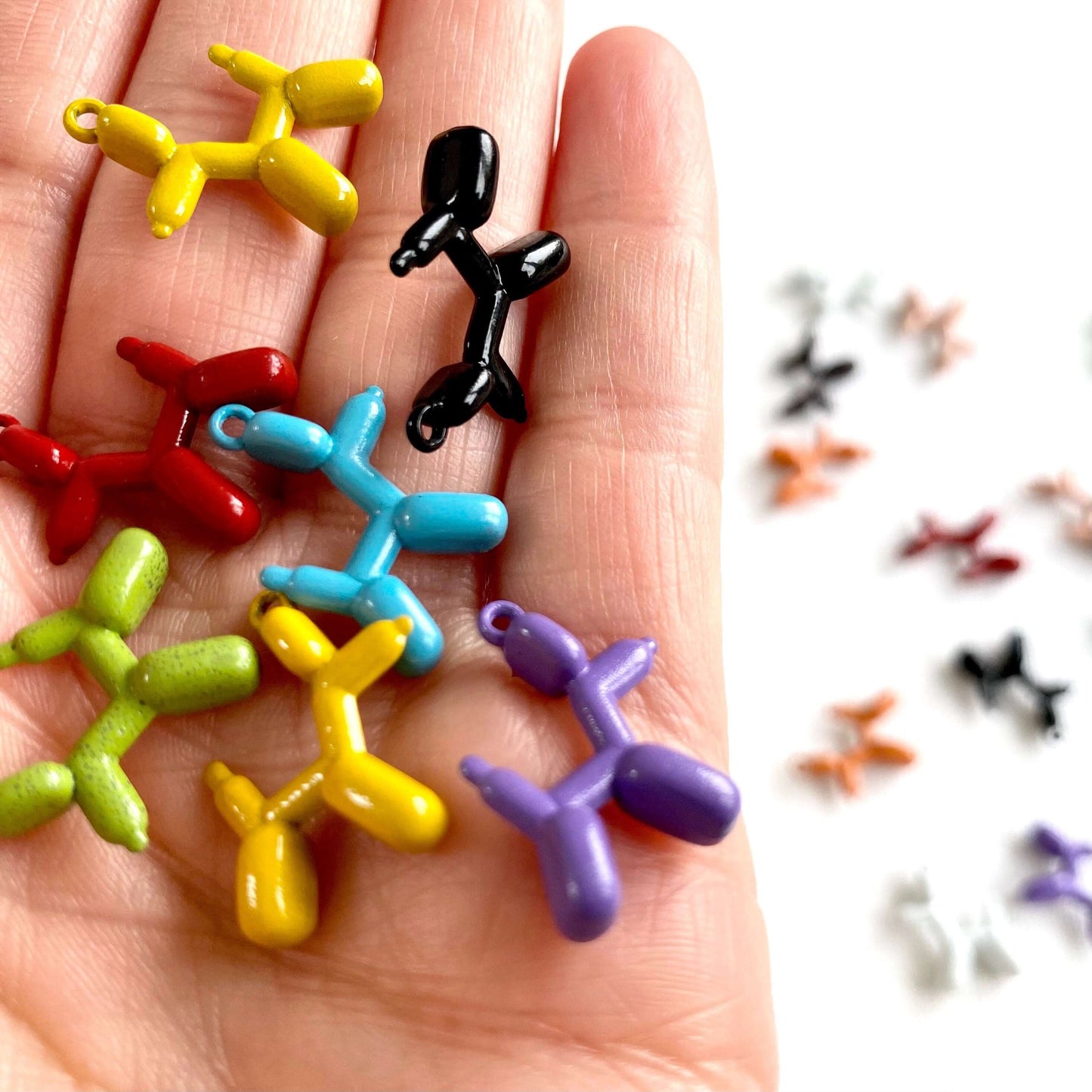 Tiny Balloon Dog charms 3D Metal Miniature Balloon Model pendant - Blacksparrowuk
