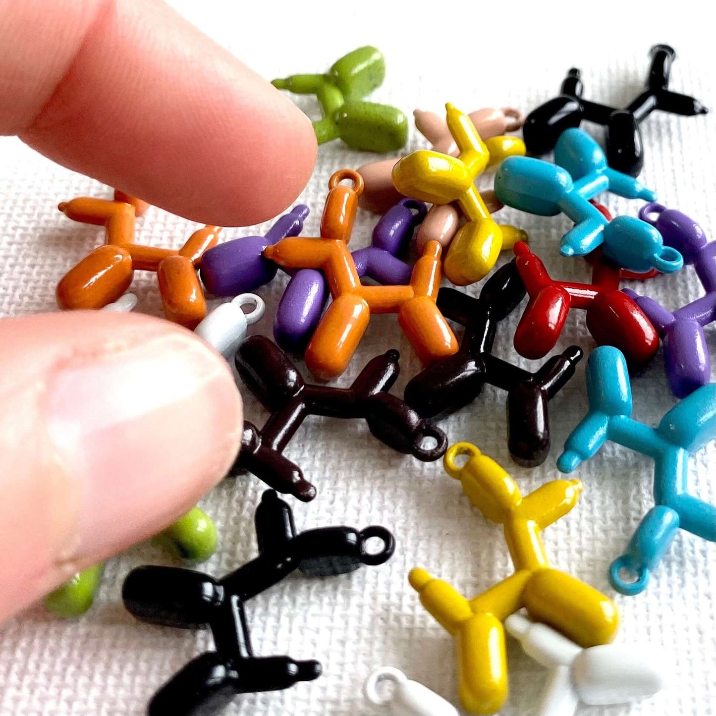 Tiny Balloon Dog charms 3D Metal Miniature Balloon Model pendant - Blacksparrowuk