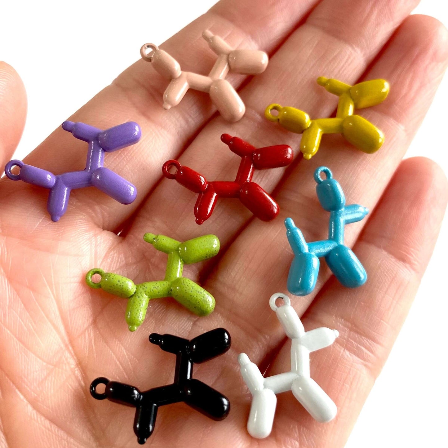 Tiny Balloon Dog charms 3D Metal Miniature Balloon Model pendant - Blacksparrowuk
