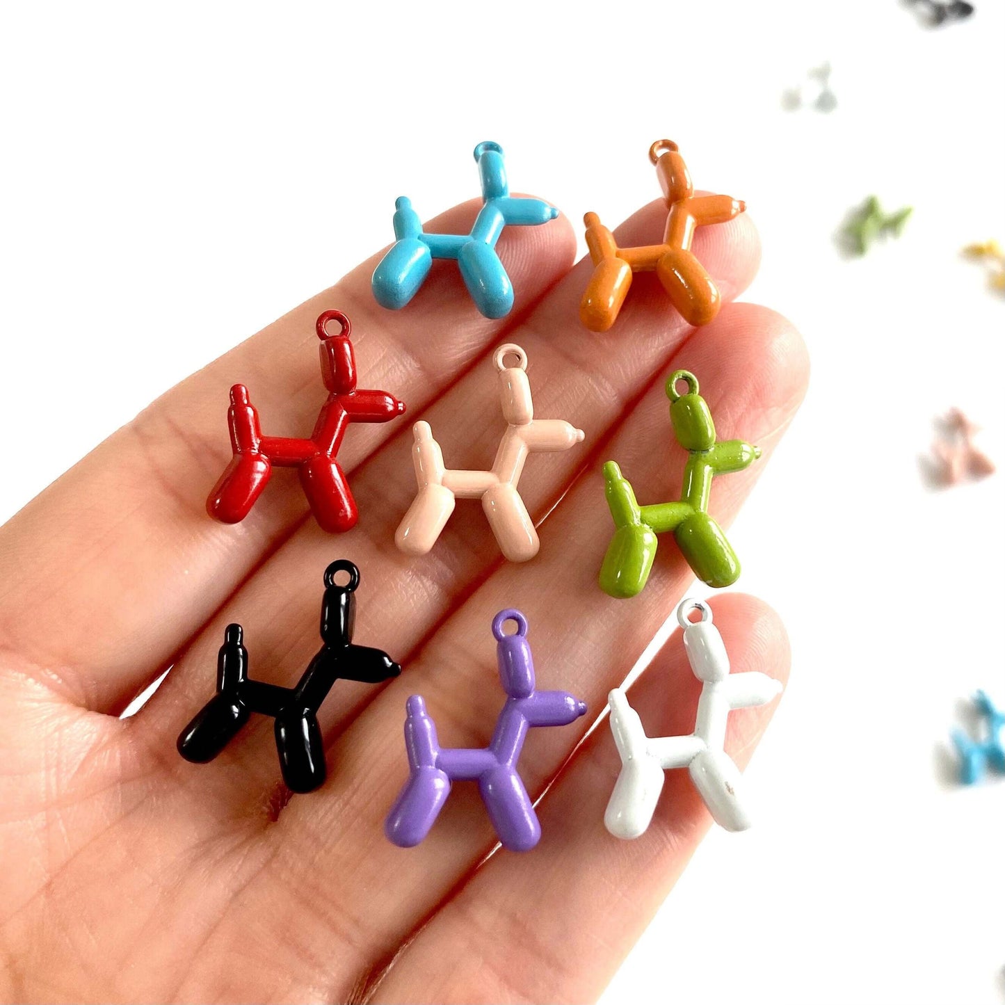 Tiny Balloon Dog charms 3D Metal Miniature Balloon Model pendant - Blacksparrowuk