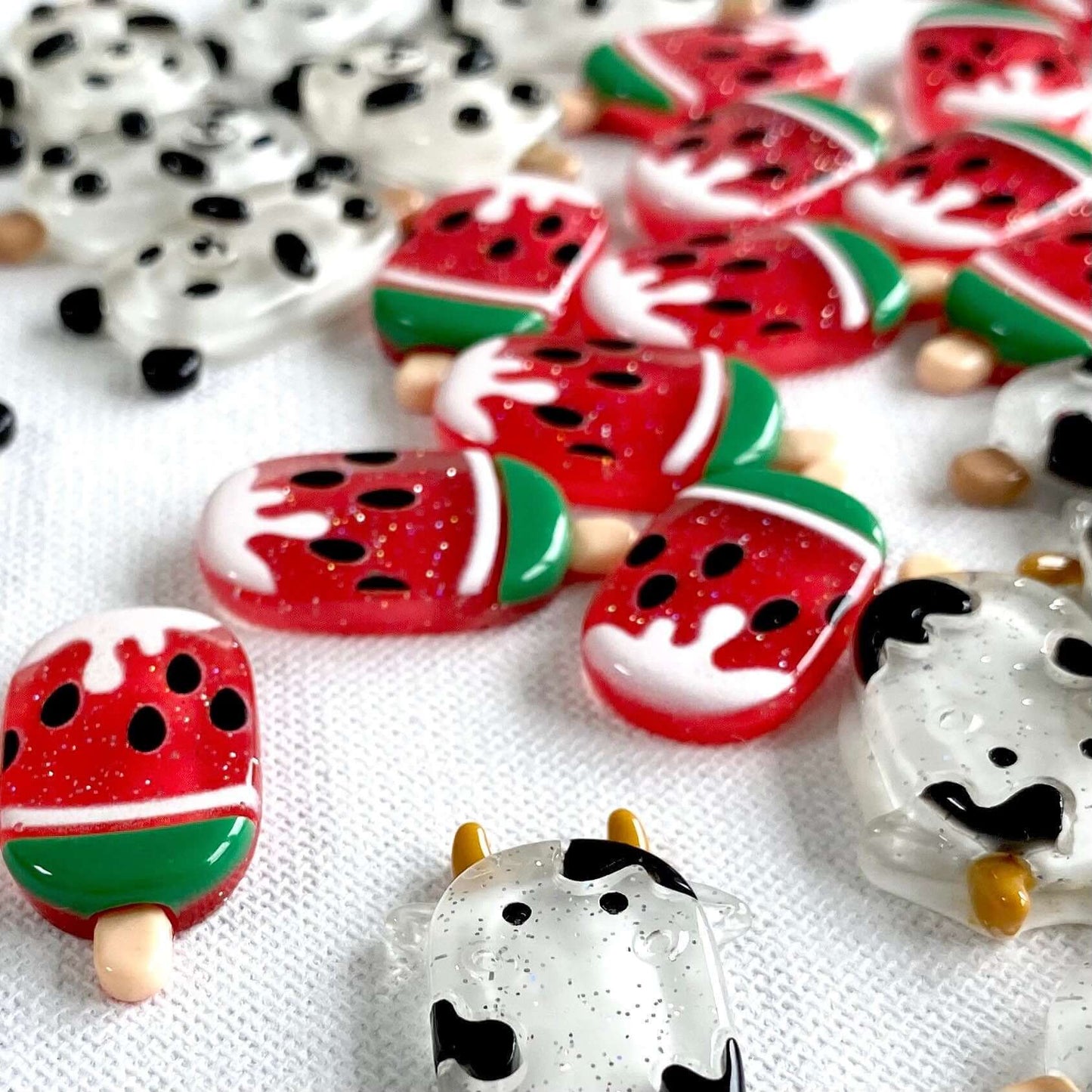 Ice lolly charms Miniature Lollipops Flat back cabochons - Blacksparrowuk