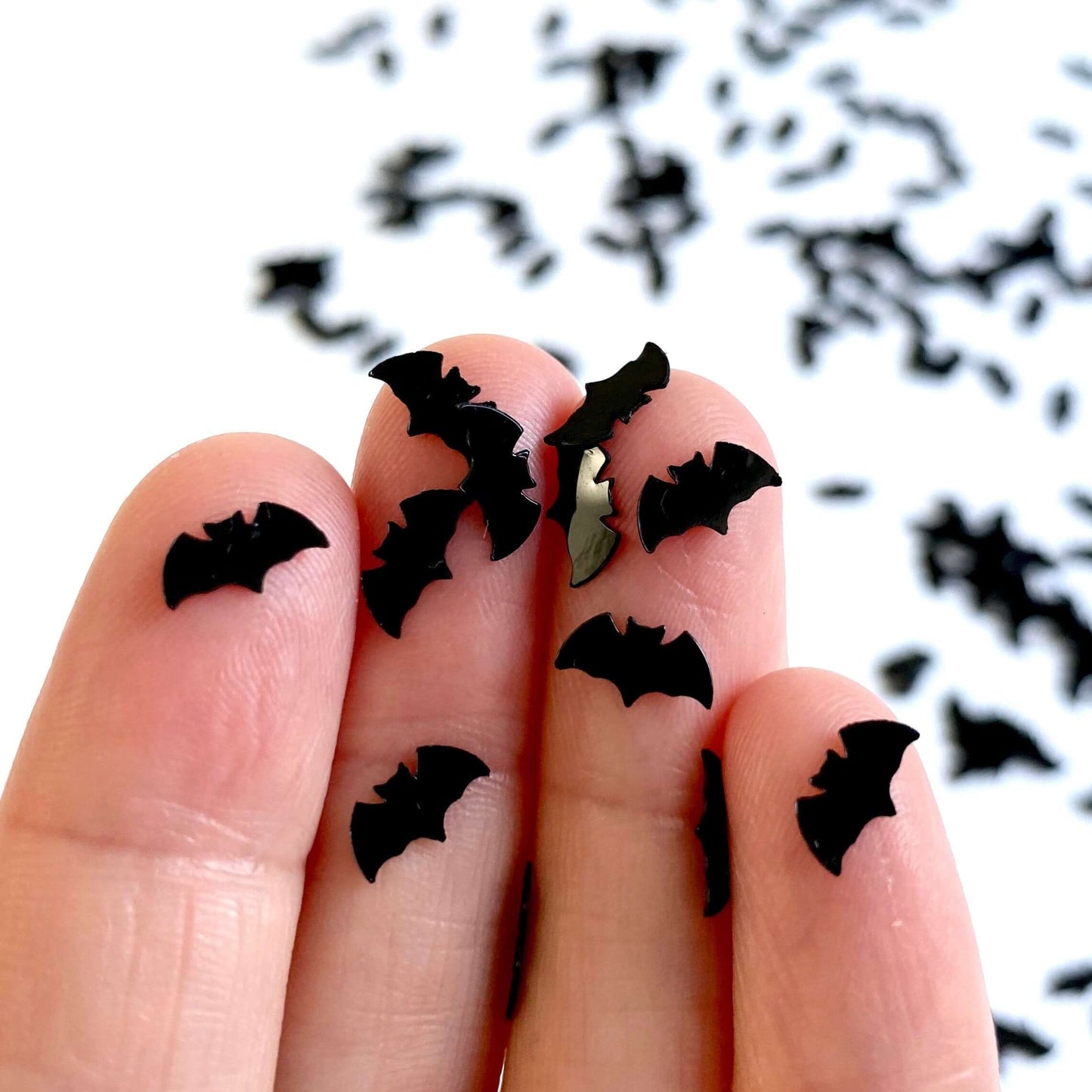 Halloween Bat Sequins black PVC mini Bats for Halloween nail art - Blacksparrowuk