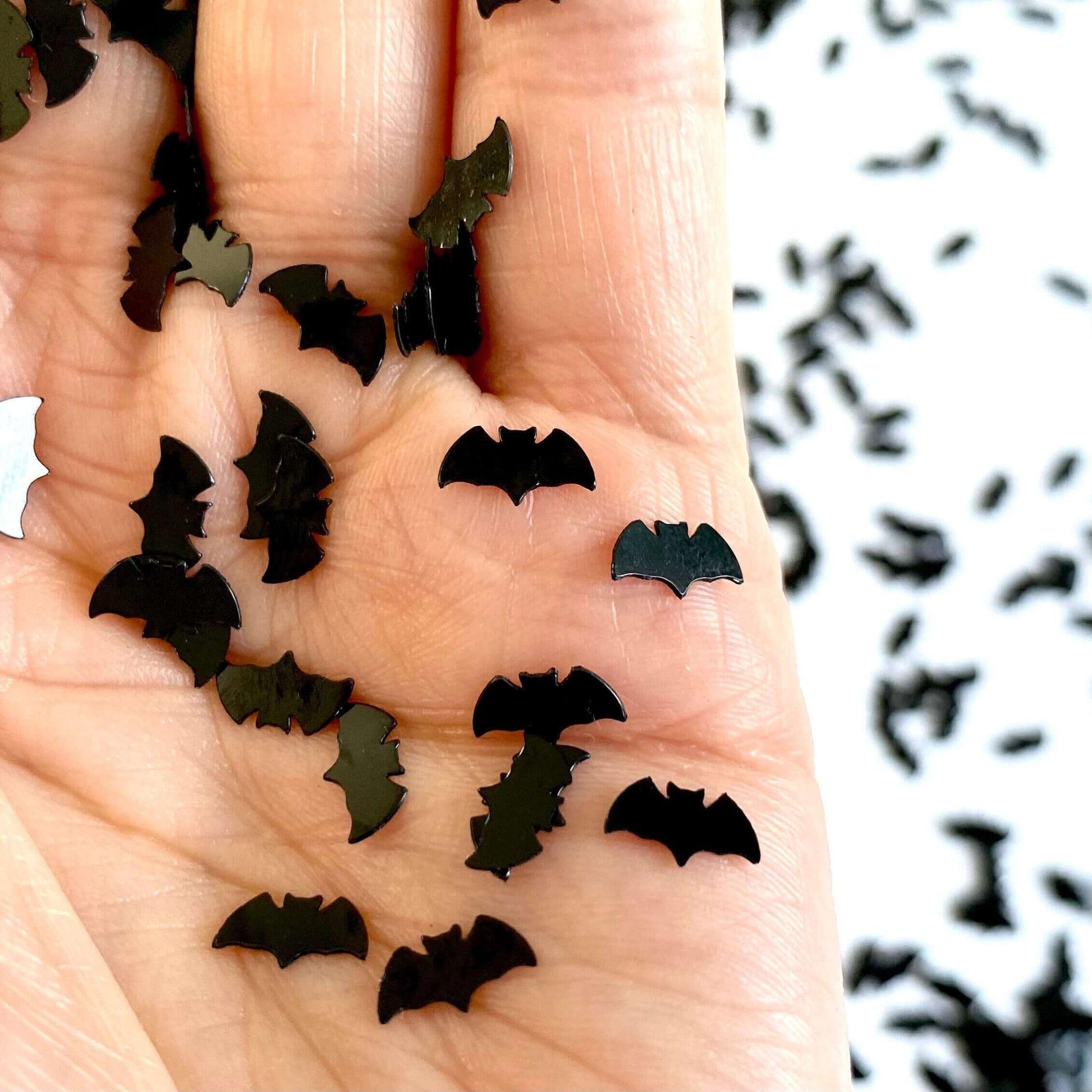 Halloween Bat Sequins black PVC mini Bats for Halloween nail art - Blacksparrowuk