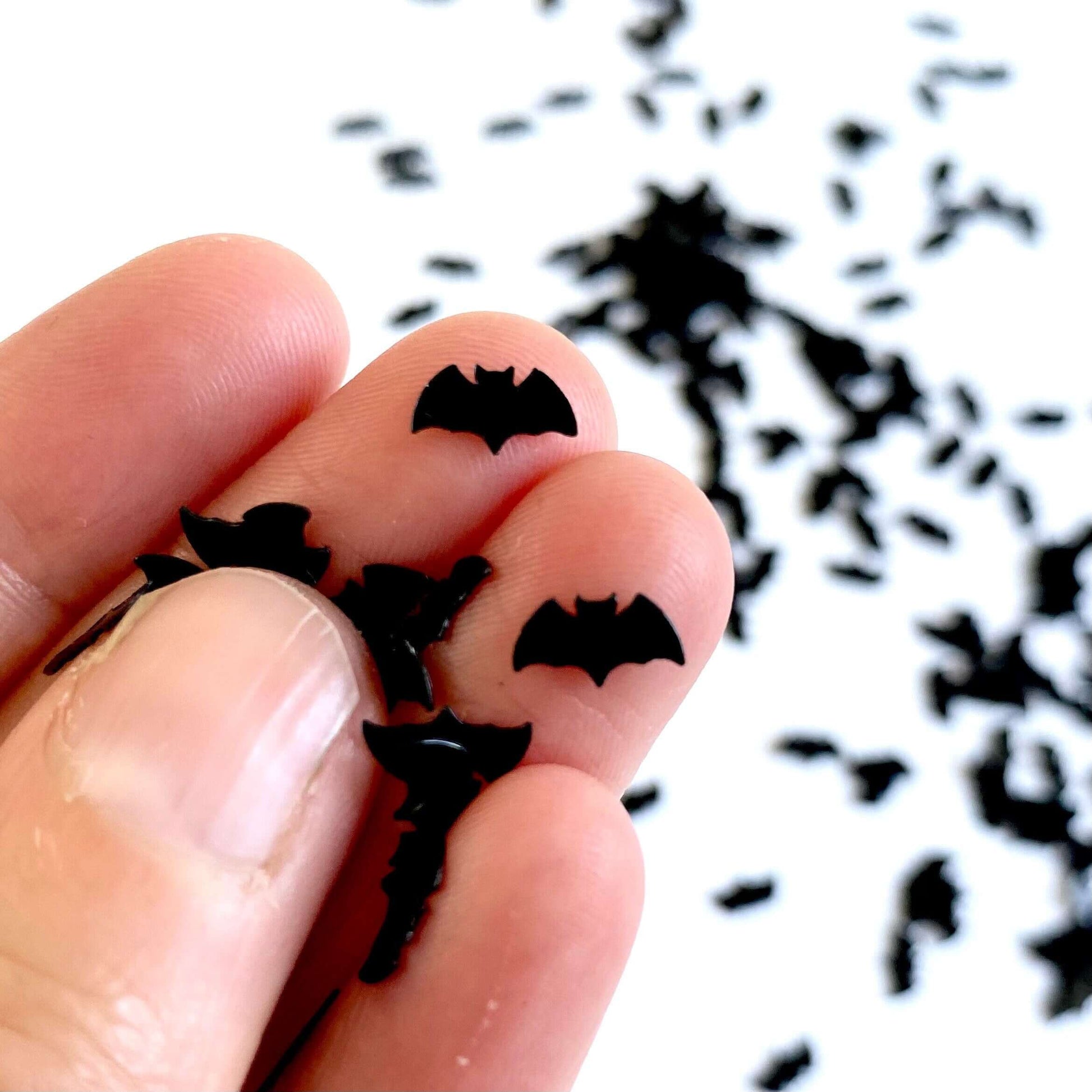 Halloween Bat Sequins black PVC mini Bats for Halloween nail art - Blacksparrowuk