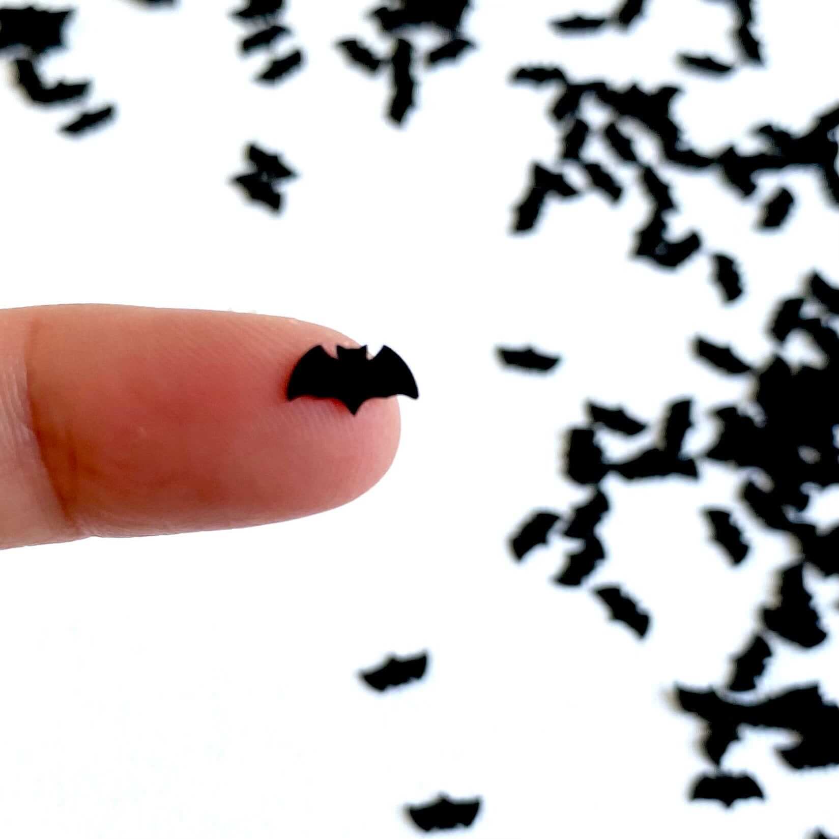 Halloween Bat Sequins black PVC mini Bats for Halloween nail art - Blacksparrowuk