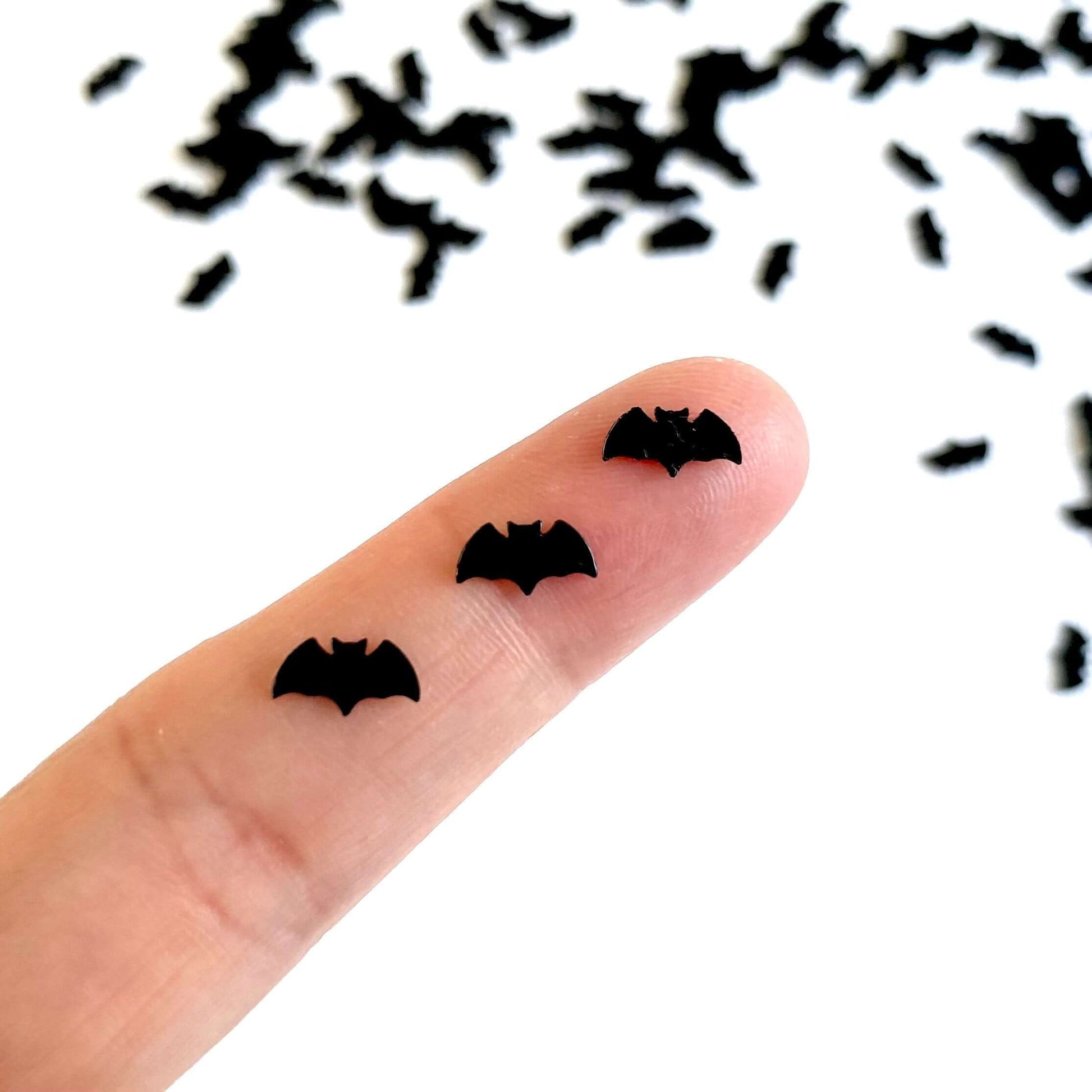 Halloween Bat Sequins black PVC mini Bats for Halloween nail art - Blacksparrowuk