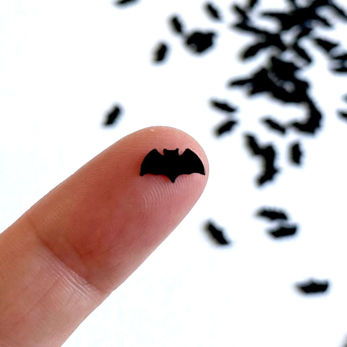 Halloween Bat Sequins black PVC mini Bats for Halloween nail art - Blacksparrowuk
